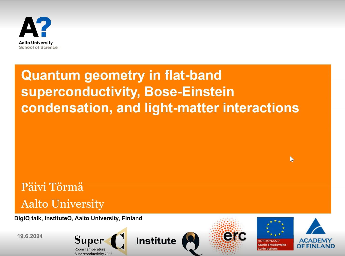 Video: Watch: Päivi Törmä’s DigiQ lecture on quantum geometry